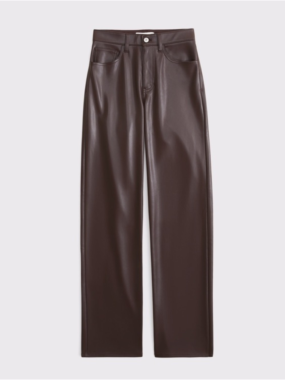 Abercrombie & Fitch High‑Rise Vegan Leather Pants Size 0/25 | Minimalist NWT - Picture 4 of 14